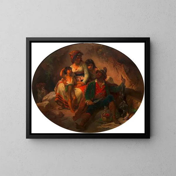 Famiglia romana in rosso - Franz Dobiaschofsky — quadro incorniciato alla parete