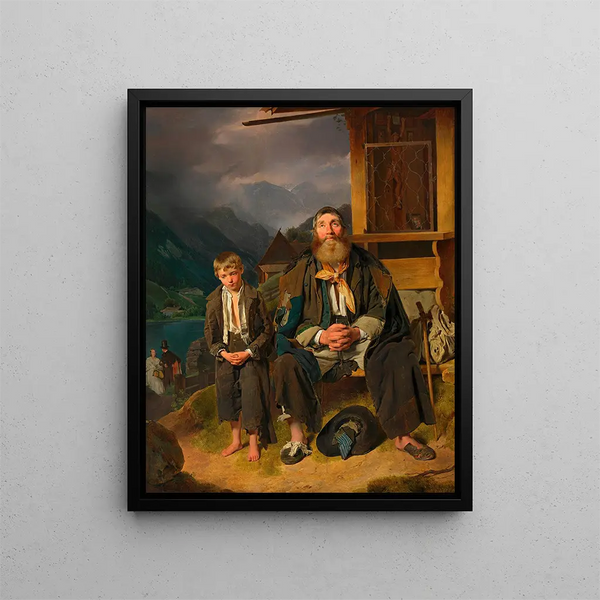 Il mendicante - Franz Eybl — quadro incorniciato alla parete