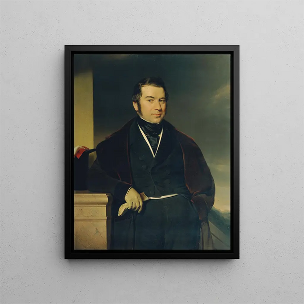 Uomo con cilindro e guanto - Franz Eybl — quadro incorniciato alla parete