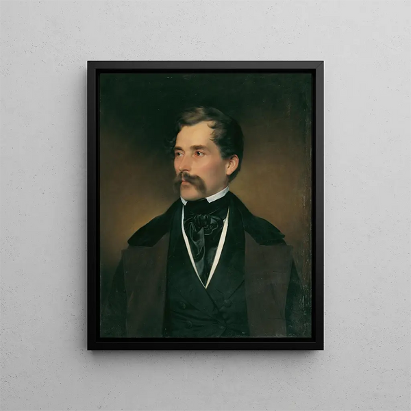 Ritratto di un gentiluomo con capelli grigi e baffi - Franz Eybl — quadro incorniciato alla parete