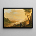 Paesaggio fluviale al tramonto - Franz Hochecker — quadro incorniciato alla parete