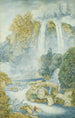 Pêcheur au pied d'une chute d'eau - Franz Kaisermann — vista dell’opera