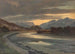 Atmosfera della sera a Salisburgo dalla riva del Salzach vicino a Bergheim - Franz Kulstrunk — vista dell’opera