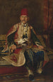 Noble turco seduto in un interno tappezzato - Franz Leo Ruben — vista dell’opera