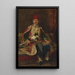 Noble turco seduto in un interno tappezzato - Franz Leo Ruben — quadro incorniciato alla parete