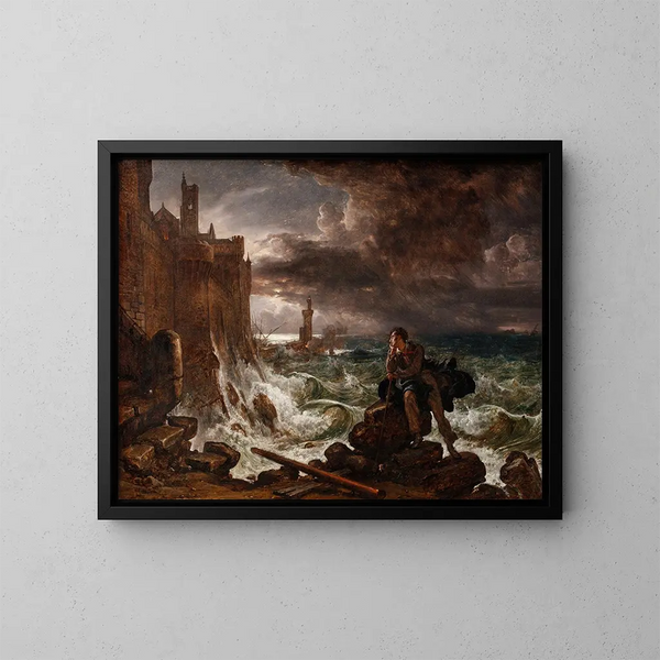 Scène nocturne della fine di René - Franz Ludwig Catel — quadro incorniciato alla parete