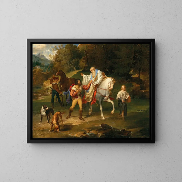 Rodolphe de Habsbourg e il sacerdote - Franz Ludwig Catel — quadro incorniciato alla parete