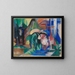 Tre cavalli sul bordo dell'acqua forestale - Franz Marc — quadro incorniciato alla parete