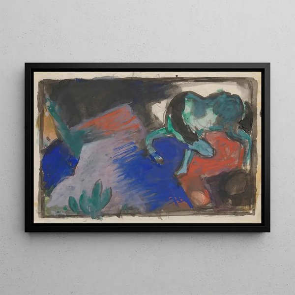 Cavallo verde nel paesaggio - Franz Marc — quadro incorniciato alla parete