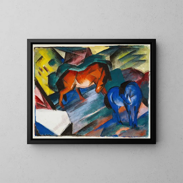 Cavallo rosso e blu - Franz Marc — quadro incorniciato alla parete