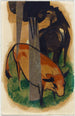 Cheval rouge et bétail jaune cheval noir brun et bétail jaune - Franz Marc — vista dell’opera