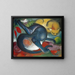 Due gatti blu e gialli - Franz Marc — quadro incorniciato alla parete