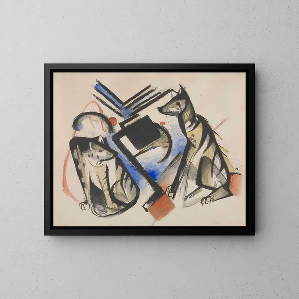 Due lupi - Franz Marc — quadro incorniciato alla parete