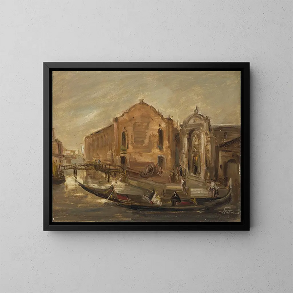 Passeggiata in gondola a Venezia al Campo de l'Abazia - Franz Naager — quadro incorniciato alla parete