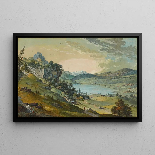 Vista sul lago di Lungern - Franz Niklaus König — quadro incorniciato alla parete