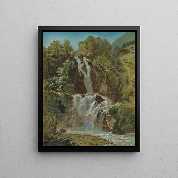 Cascata inferiore del Reichenbach nella valle di Oberhasli - Franz Niklaus König — quadro incorniciato alla parete