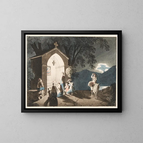 La preghiera serale - Franz Niklaus König — quadro incorniciato alla parete