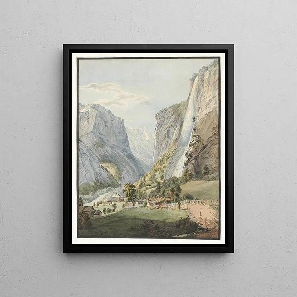 La Chute du Staubbach dans la Vallée de Lauterbrunnen - Franz Niklaus König — quadro incorniciato alla parete