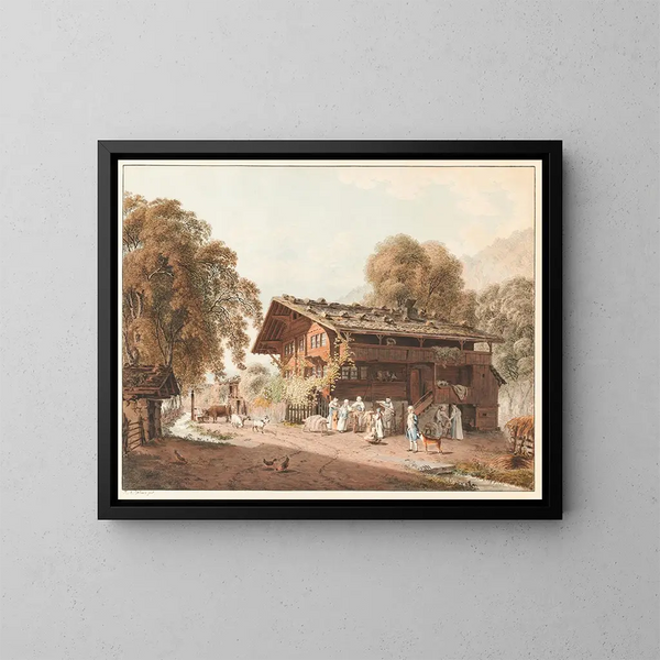 La famiglia laboriosa - Franz Niklaus König — quadro incorniciato alla parete