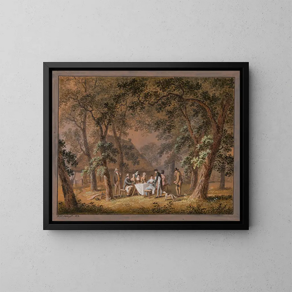 Il pranzo campestre al Schpfenwald - Franz Niklaus König — quadro incorniciato alla parete
