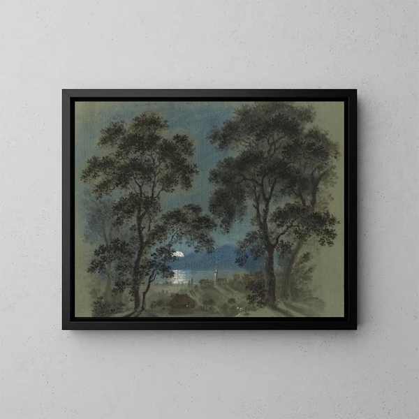 Lever de lune sur le lac de Thoune - Franz Niklaus König — quadro incorniciato alla parete