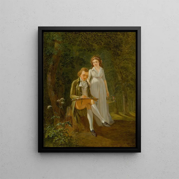 Ritratto di Jean Frédéric Dostervald 1773-1850 e di sua moglie Rose-Marie Alexandrine Divernois - Franz Niklaus König — quadro incorniciato alla parete