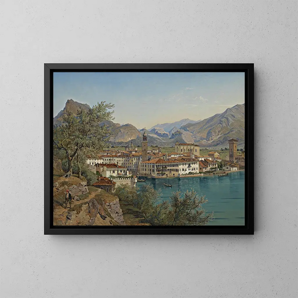 Rive au bord du lac de Garde - Franz Reinhold — quadro incorniciato alla parete