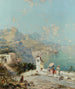 Vista della costa amalfitana in estate - Franz Richard Unterberger — vista dell’opera