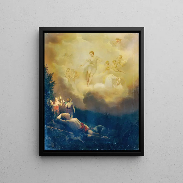 Diane e Endimione - Franz Schrotzberg — quadro incorniciato alla parete