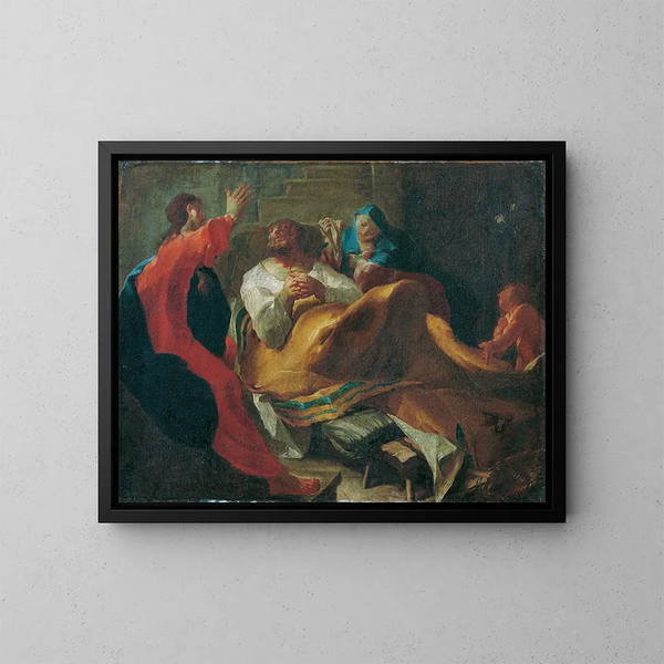 La morte di san Giuseppe - Franz Sigrist l'Ancien — quadro incorniciato alla parete