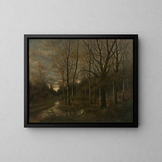 Paesaggio di prateria vicino a Lundenburg - Franz Stephan Paschinger — quadro incorniciato alla parete