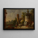 Paesaggio di rovine fantastiche con colonna commemorativa - Franz Thomas Canton — quadro incorniciato alla parete