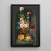 Una urna di bronzo con fiori, un melone, pesche, uva, una farfalla e una larva - Franz Xaver Petter — quadro incorniciato alla parete