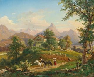 Franz Xaver Reinhold - Nach der Ernte im Hintergrund Loser und Trisselwand.webp