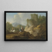 Paesaggio con viaggiatori e rovine - Franz de Paula Ferg — quadro incorniciato alla parete