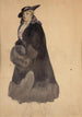 Studio di una donna elegante con cappotto nero - Franz von Bayros — vista dell’opera