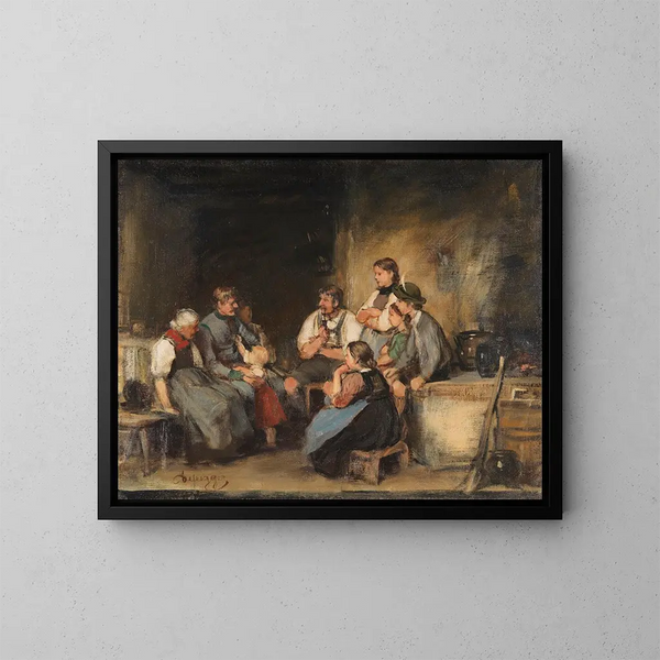 L'esquisse del vacanziere - Franz von Defregger — quadro incorniciato alla parete