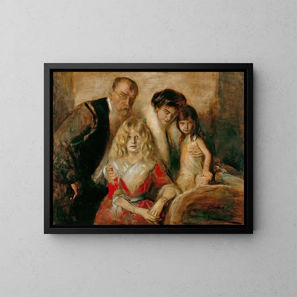 Franz von Lenbach con sua moglie e le sue figlie - Franz von Lenbach — quadro incorniciato alla parete