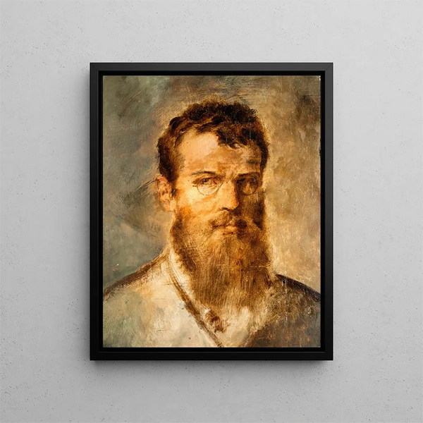Autoritratto - Franz von Lenbach — quadro incorniciato alla parete