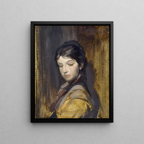 Fille inconnue - Franz von Lenbach — quadro incorniciato alla parete