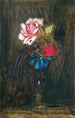 Vase avec fleurs - Franz von Lenbach — quadro incorniciato alla parete