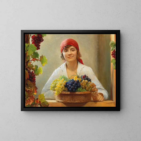 La raccolta dell'uva - Franz von Matsch — quadro incorniciato alla parete