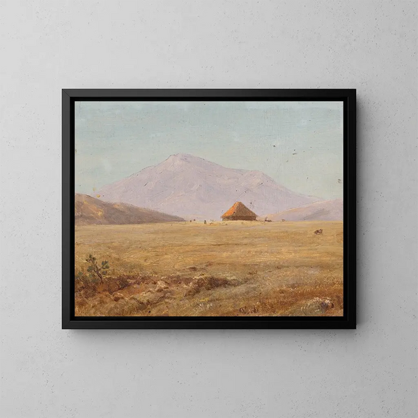 Piatto montano dell'Equatore con una baita - Frederic Edwin Church — quadro incorniciato alla parete