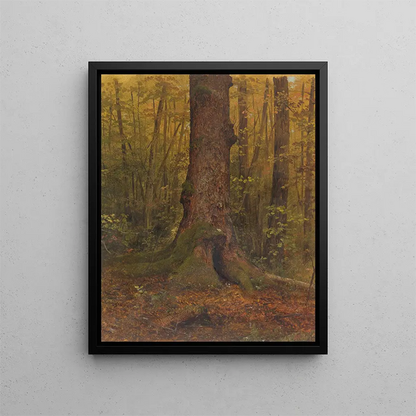 Nei boschi, probabilmente nel Maine - Frederic Edwin Church — quadro incorniciato alla parete