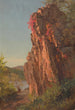 Paesaggio con grande roccia possibilmente della Carolina del Nord - Frederic Edwin Church — vista dell’opera