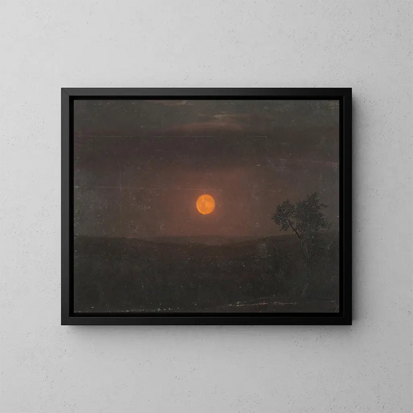 Fermo della chiesa al chiaro di luna - Frederic Edwin Church — quadro incorniciato alla parete