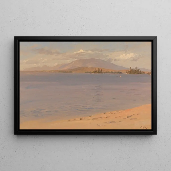 Mont Katahdin dal lago Millinocket - Frederic Edwin Church — quadro incorniciato alla parete