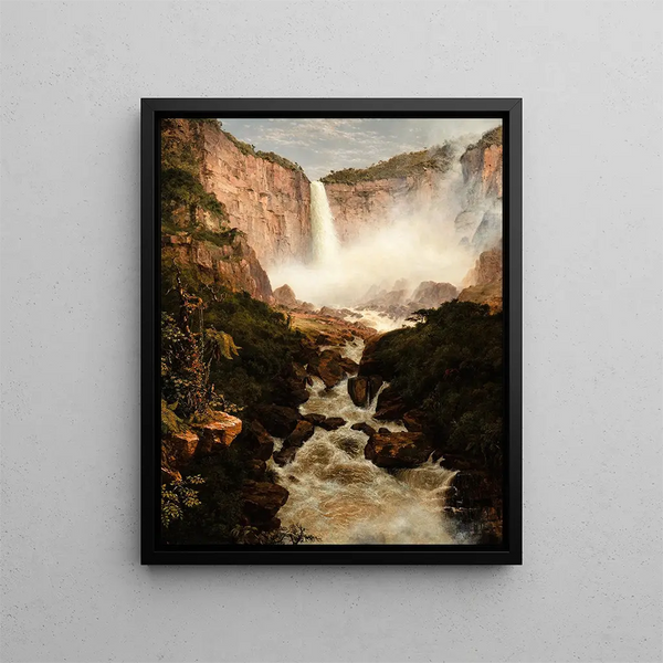Le cascate del Tequendama vicino a Bogotà Nuova-Grenada - Frederic Edwin Church — quadro incorniciato alla parete