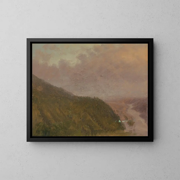 Vallée vista dalla cima di una collina alta in Europa - Frederic Edwin Church — quadro incorniciato alla parete