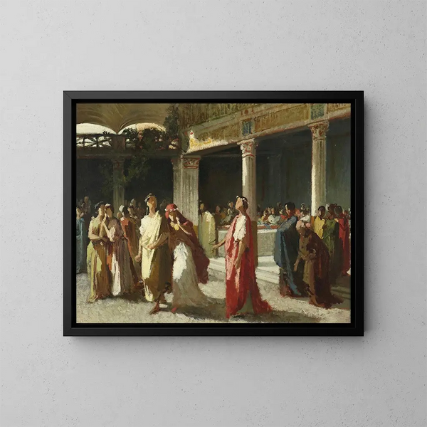 Scène dramatique dans une cour - Frederic Leighton — quadro incorniciato alla parete